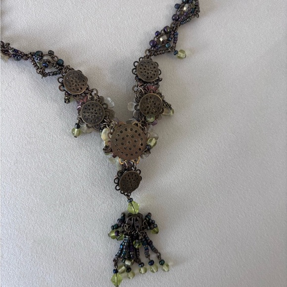 Vtg Colleen Toland’s Floral Charm Necklace - Picture 2 of 8